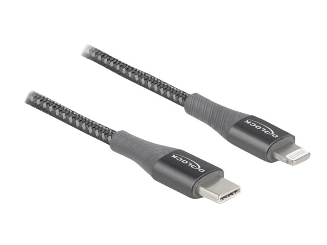 Delock Daten- und Ladekabel USB Type-C zu Lightning für iPhone , iPad und iPod grau 0,5 m MFi