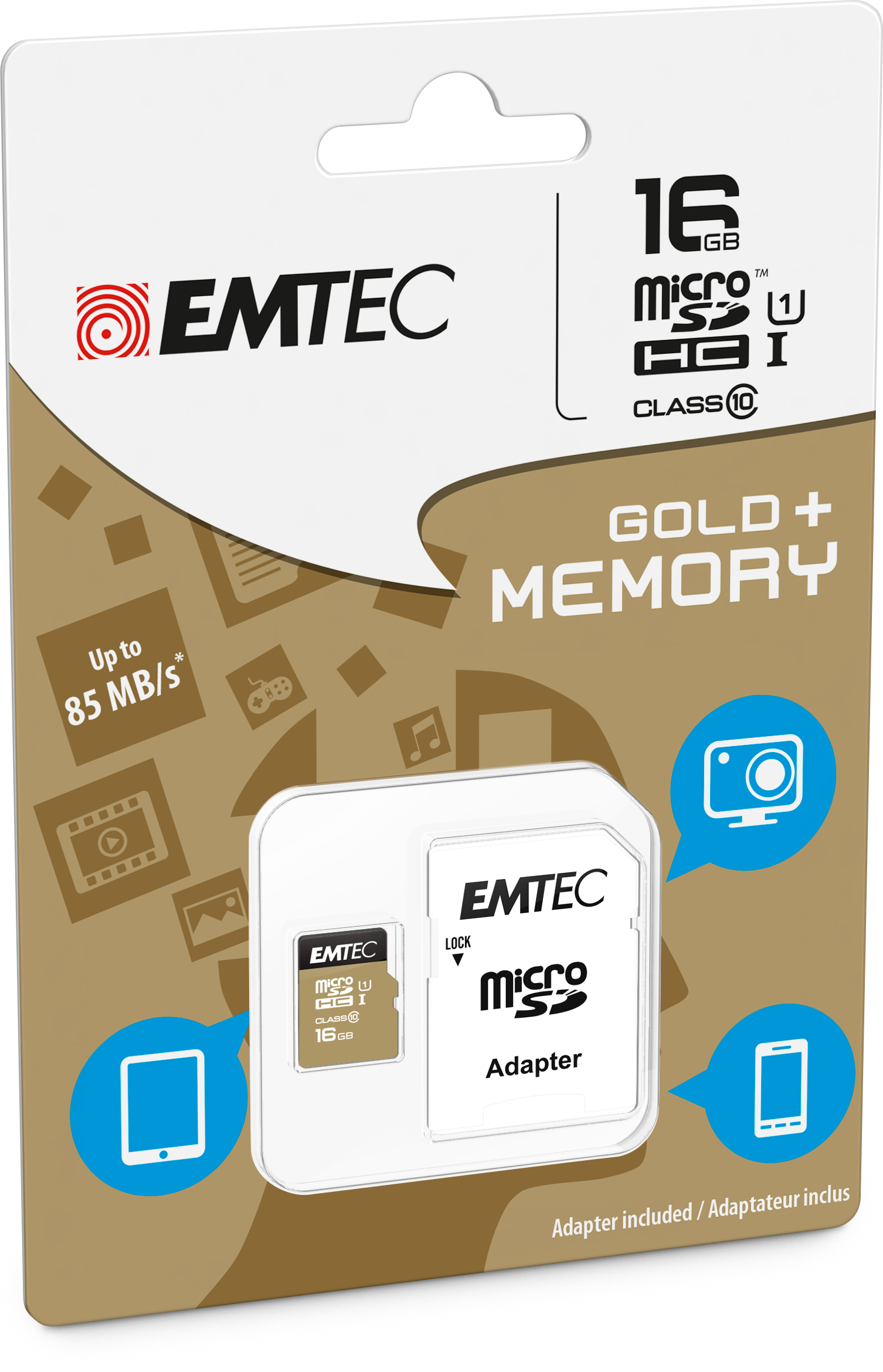 EMTEC Gold+ - Flash-Speicherkarte (SD-Adapter inbegriffen), Ansicht 2