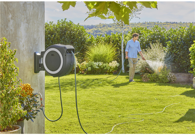 Gardena Power Roll XL 18642-20 35 m 1 St. Grau-Weiß Akku-Wand-Schlauchbox, Ansicht 3