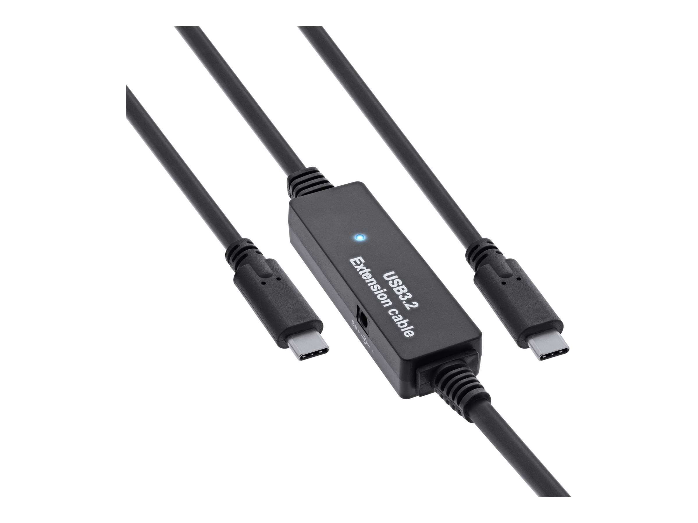 InLine USB 3.2 Gen.1 Aktiv-Kabel - USB-C Stecker an USB-C Stecker - schwarz - 10m