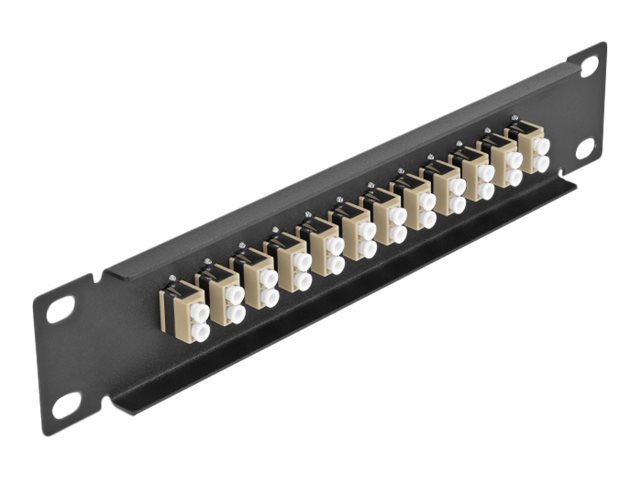 Delock Patch Panel - Schrankmontage - LC Duplex MM X 12 - Schwarz beige - 1U - 25.4 cm (10)