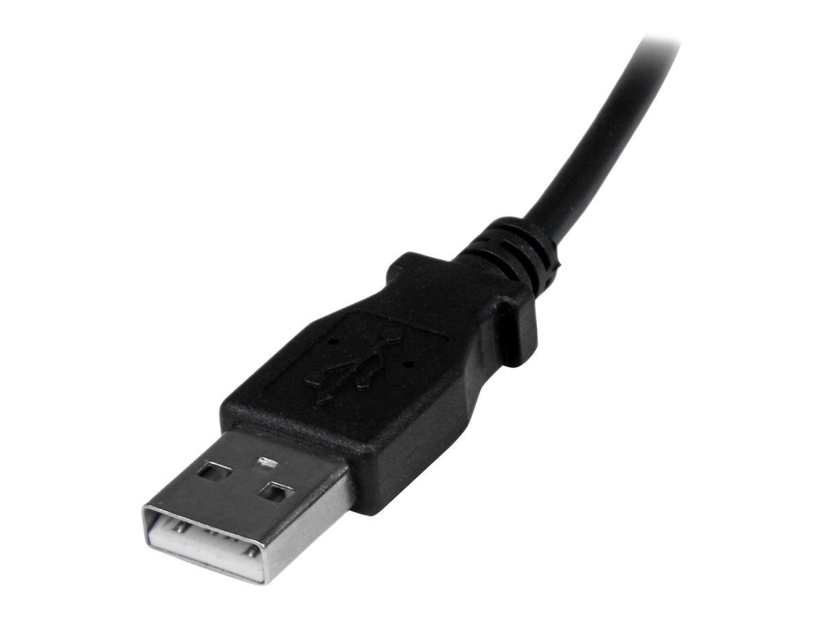 StarTech.com 2m USB 2.0 A auf Micro B Kabel abgewinkelt - Schwarz - USB A / Micro B Datenkabel / Anschlusskabel - USB-Kabel - Micro-USB Typ B (M)
