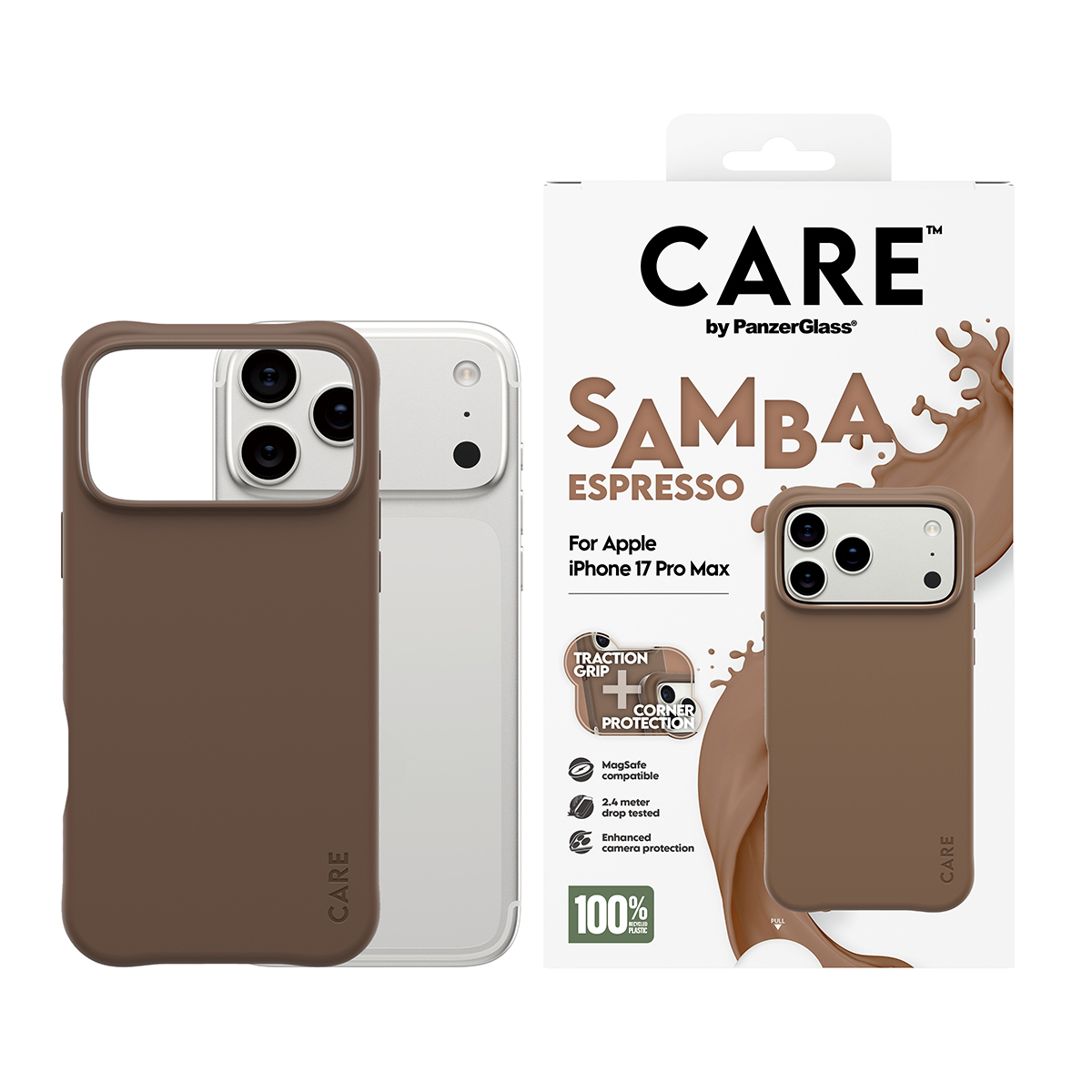 PanzerGlass CARE by Fashionable Case Samba Espresso m. MagSafe iPhone 17 Pro m..., Ansicht 2
