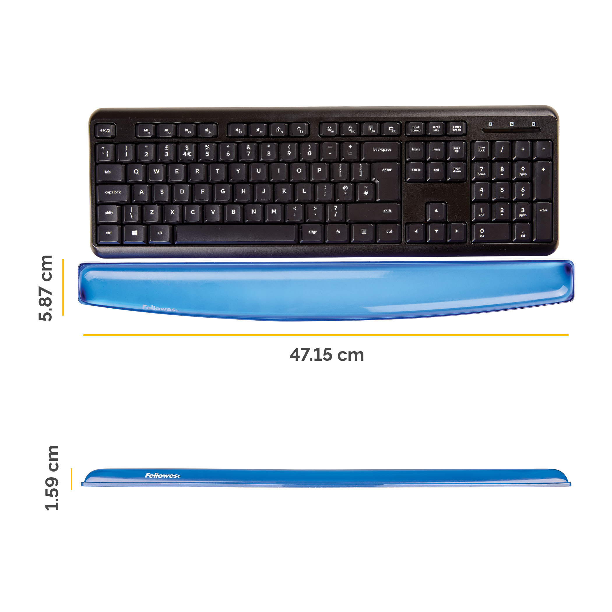 Fellowes Gel Crystals - Tastatur-Handgelenkauflage - Blau, Ansicht 3