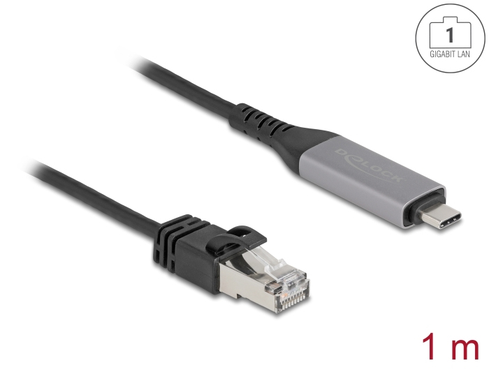 Delock USB LAN Kabel Type-C zu RJ45 Gigabit Ethernet - Kabel - Digital/Daten, Ansicht 2