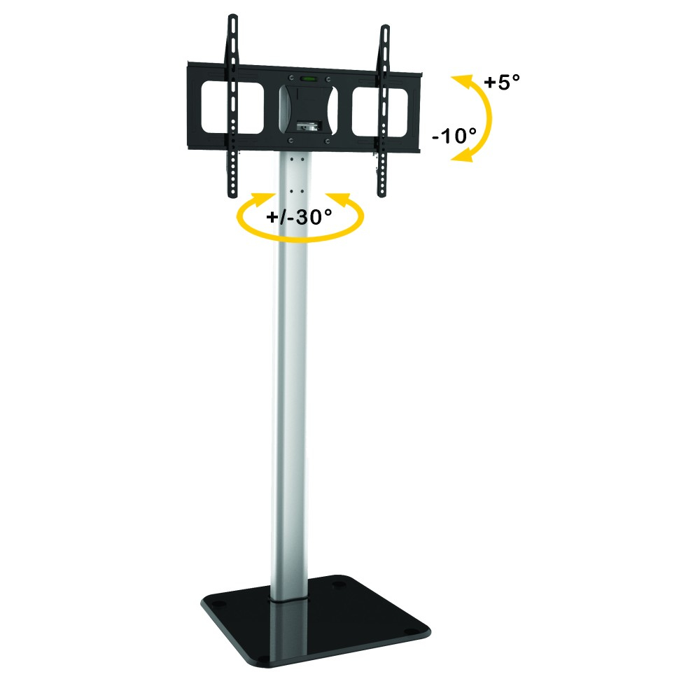 Techly Floor Support - Aufstellung für LCD-Display - Aluminium - Schwarz, Silber - Bildschirmgröße: 81.3-177.8 cm, Ansicht 3