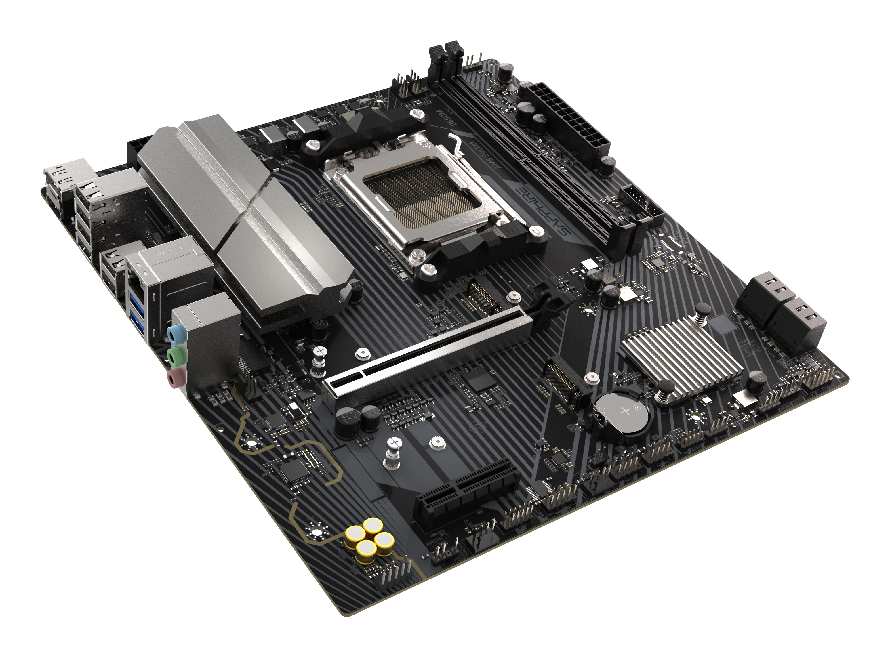 Sapphire B650M-E - Motherboard - micro ATX - Socket AM5 - AMD B650 Chipsatz - USB 3.2 Gen 1/USB-C 3.2 Gen 1 - 2.5 GB LAN, Ansicht 3
