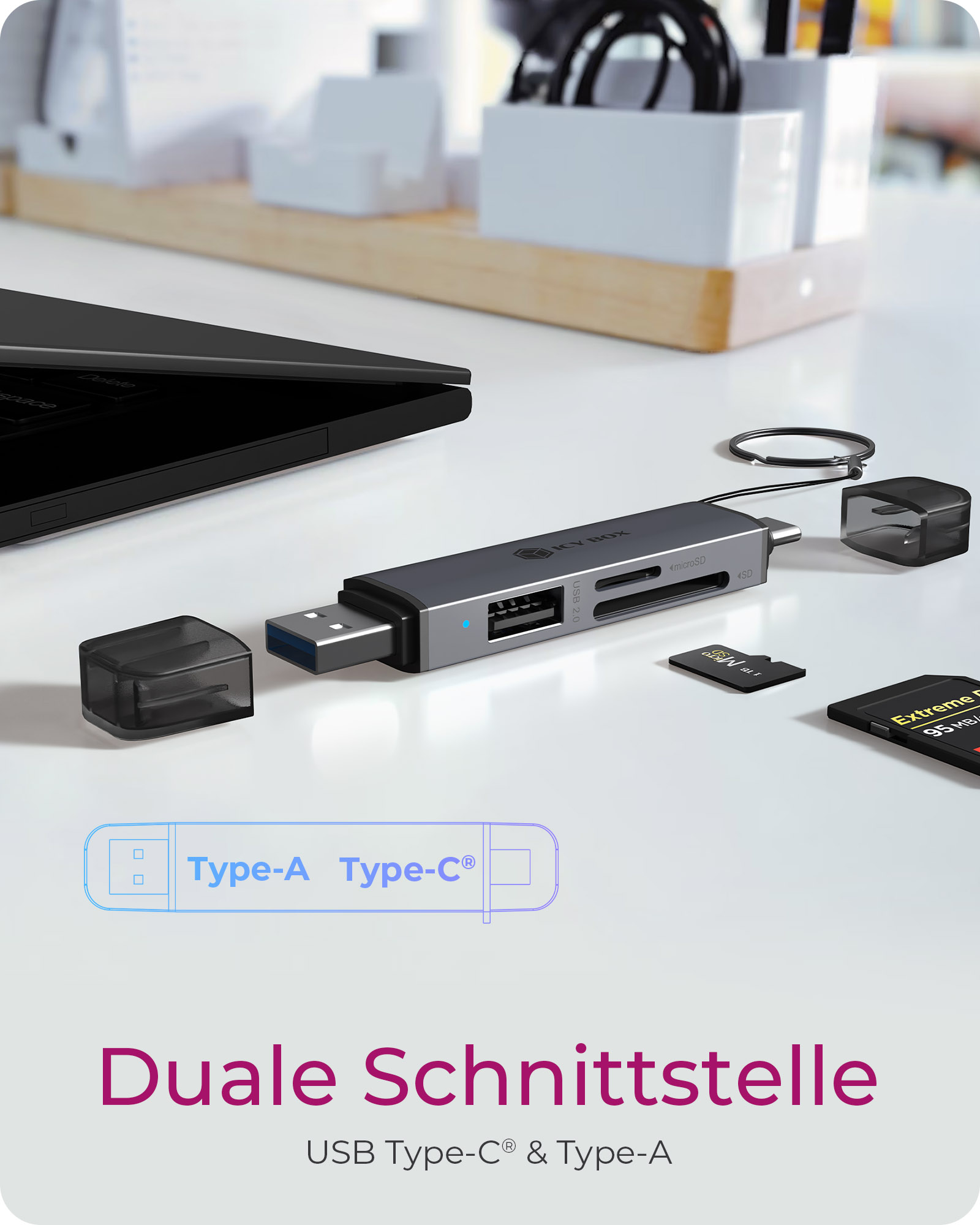 ICY BOX IB-CR203-CU3 USB 3.2 Gen 1 Card - Card-Reader, Ansicht 4