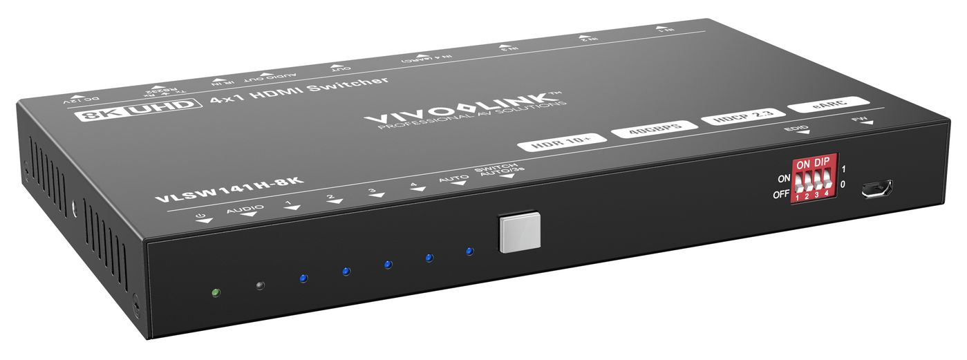 VivoLink HDMI switcher 4x1 8Ka60Hz with RS232 control eARC and - RS-232, Ansicht 4