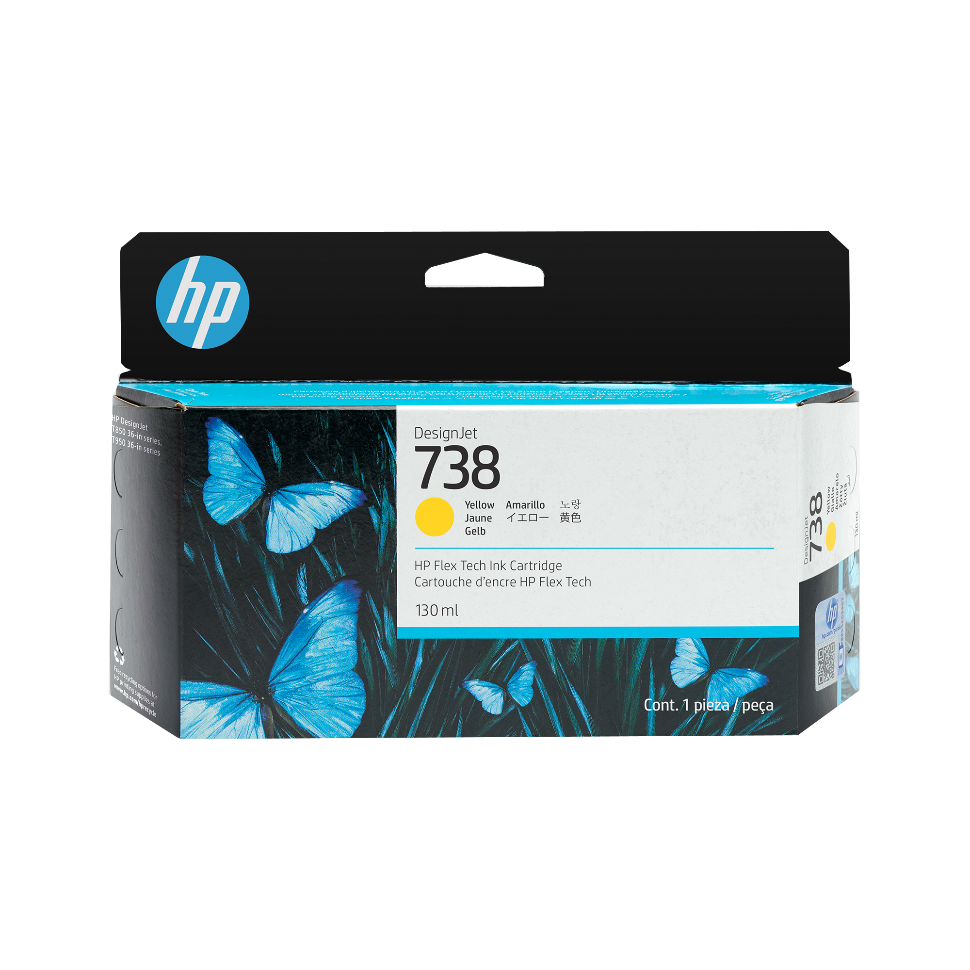 HP 738 - 130 ml - Gelb - original - DesignJet, Ansicht 2