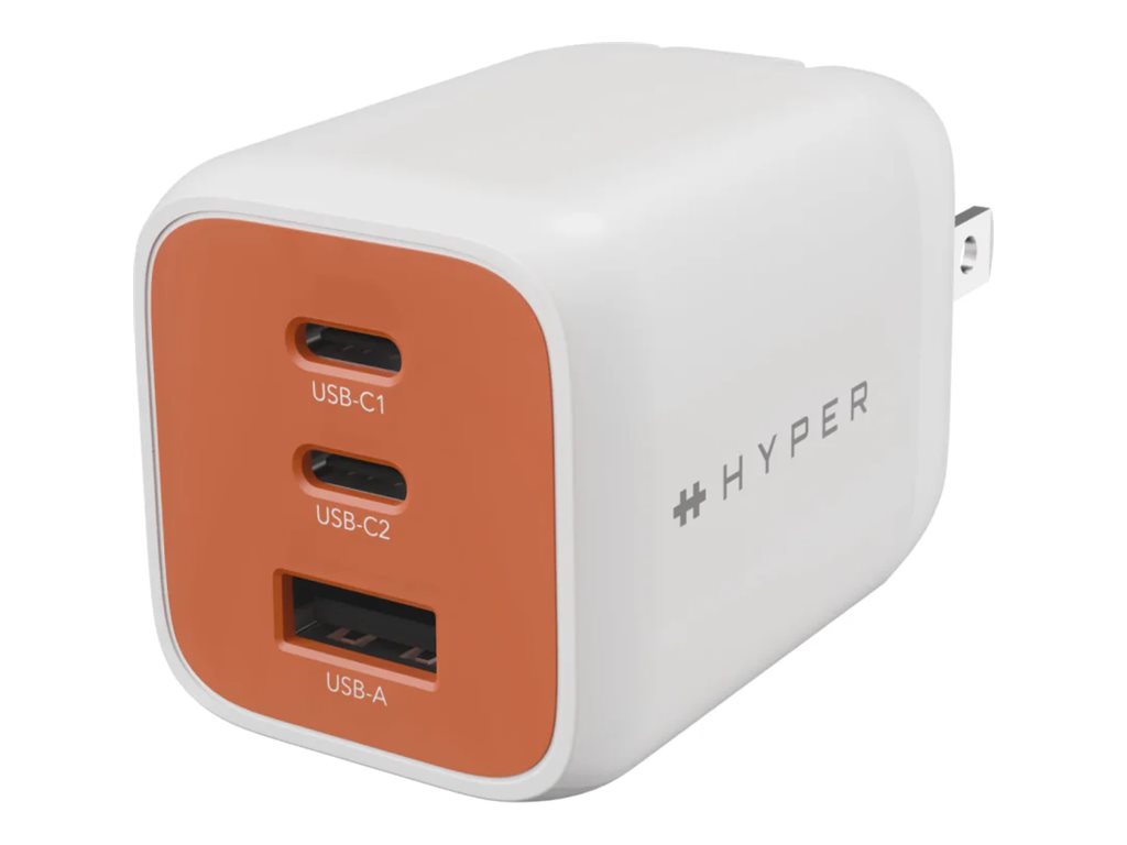 Targus HyperJuice Flex - Netzteil - GaN - 65 watt - 3 Ausgabeanschlussstellen (2 x USB-C, USB)