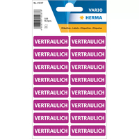HERMA Textetiketten Vertraulich 12.5 x 40 mm 320 Stück - Papier - Deutschland - 125 mm - 40 mm - 320 Stück(e) - 20 Blätter
