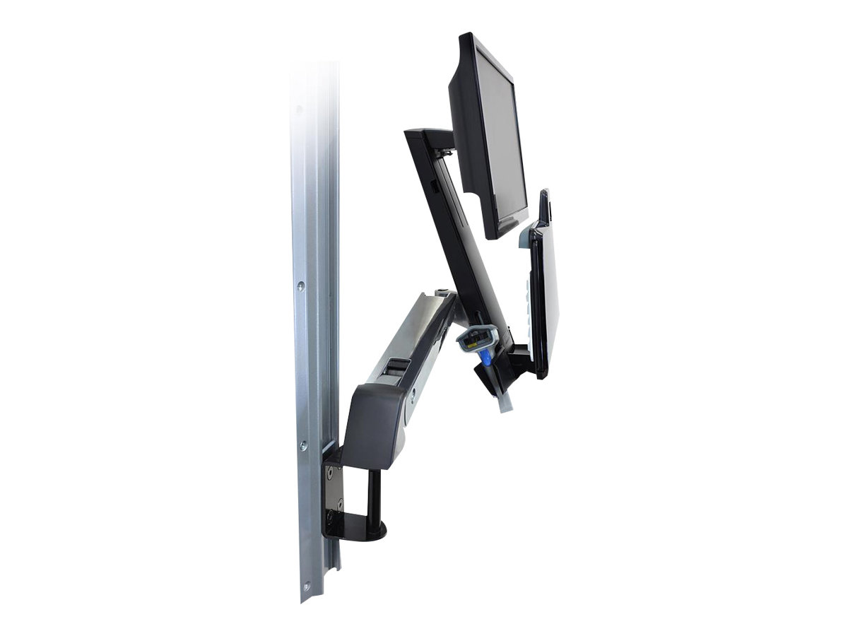 Ergotron Befestigungskit (Handgelenkkissen Schienenmontage Halterungsset höhenverstellbare Halterung Tastaturablage mit linkerrechter Mausablage Ablage für Barcode-Scanner und Maus Combo Schwenkarm) - für LCD-Display  PC-Ausrüstung - Polished Alum