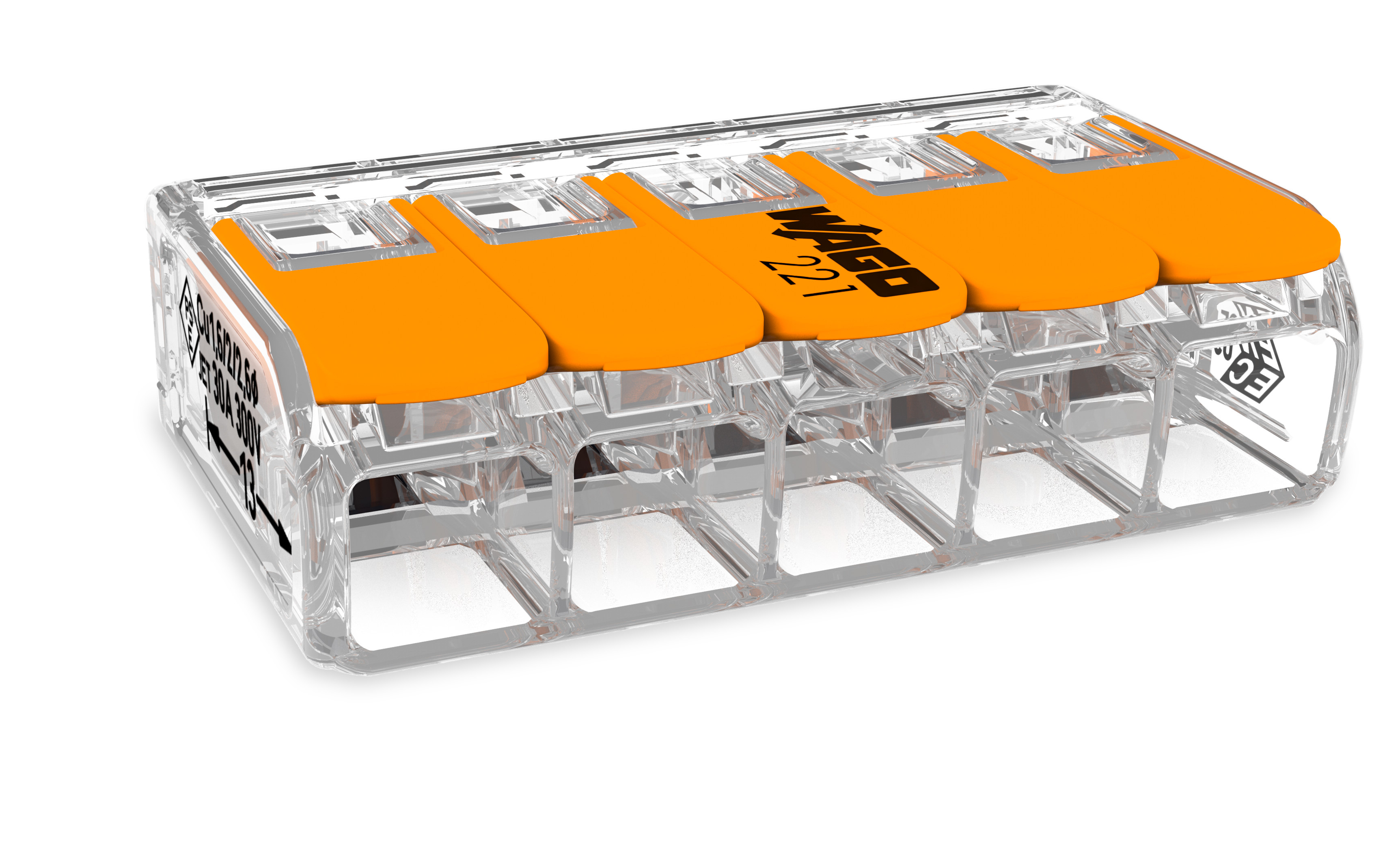 WAGO 221-615 - 450 V - Orange - Transparent - 1 Stück(e), Ansicht 2