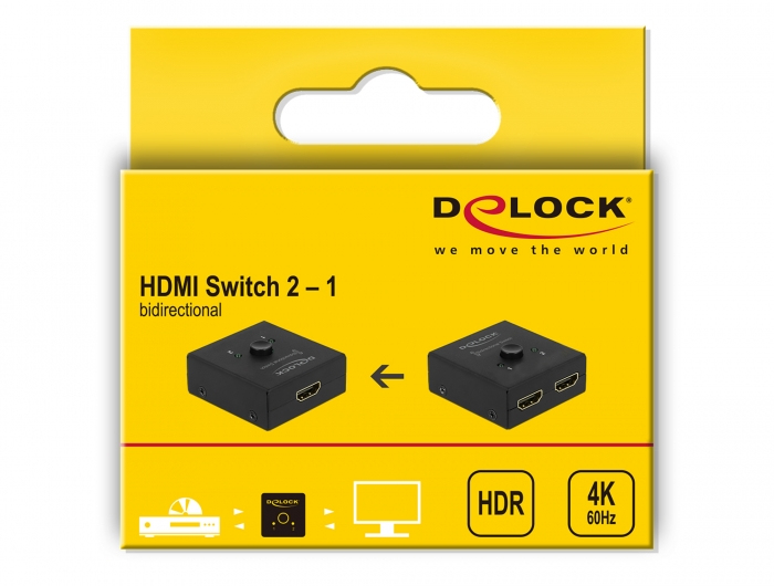 Delock HDMI 2 - 1 bidirectional 4K 60 Hz compact, Ansicht 3