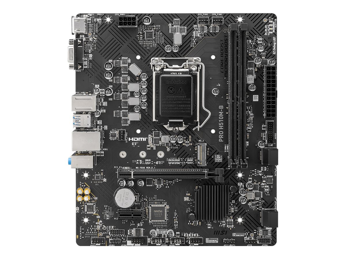 MSI PRO H510M-B - Motherboard - micro ATX - LGA1200-Sockel - H510 Chipsatz - USB 3.2 Gen 1 - Gigabit LAN - Onboard-Grafi