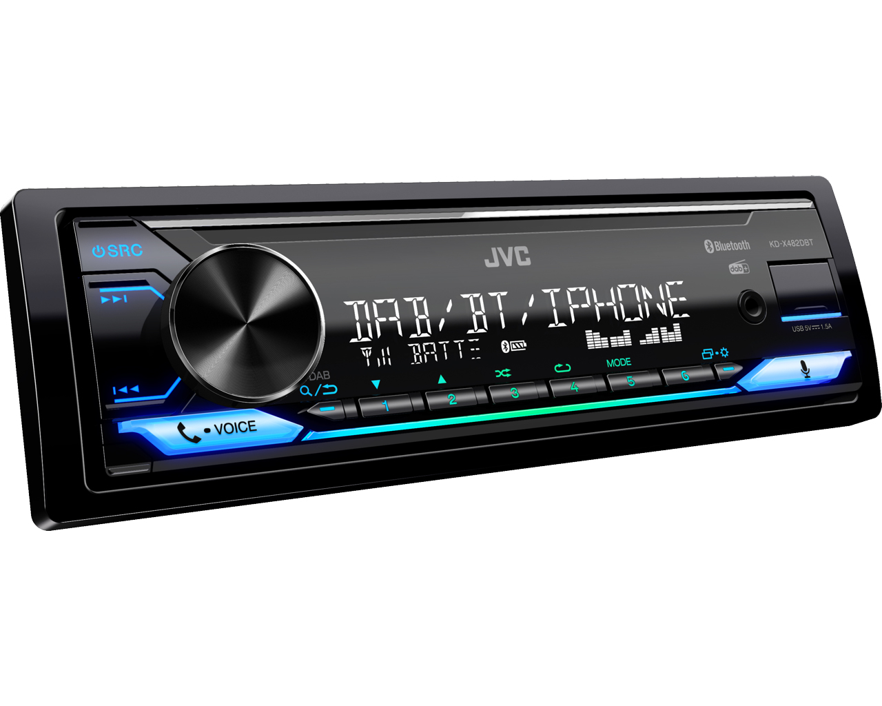 JVC KD-X482DBT - Auto - Digital Receiver - im Armaturenbrett, Ansicht 3
