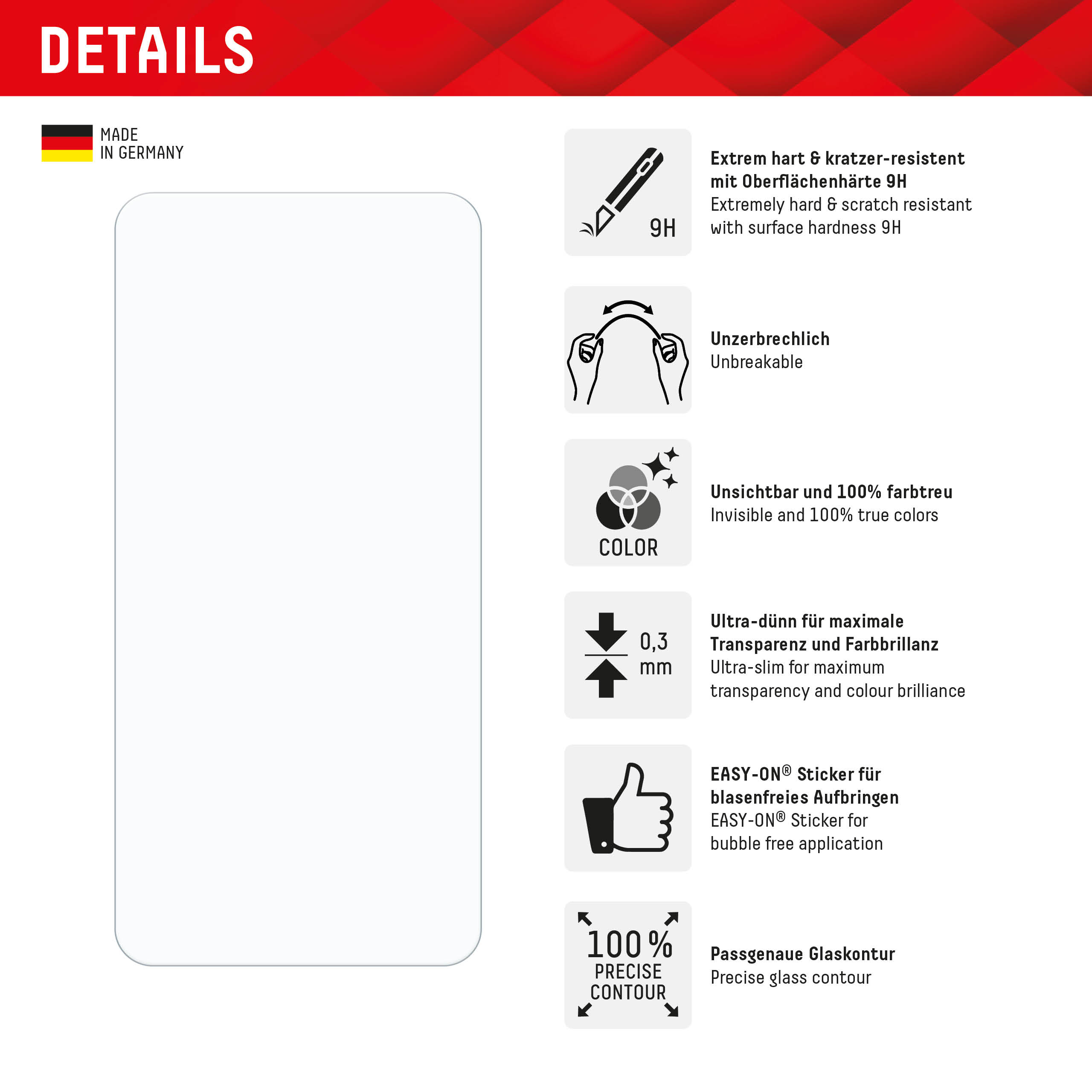E.V.I. Displex Smart Glass (9H) für Samsung Galaxy S24+/S25+ - Montagesticker - unzerbrechlich - Staubresistent, Ansicht 3