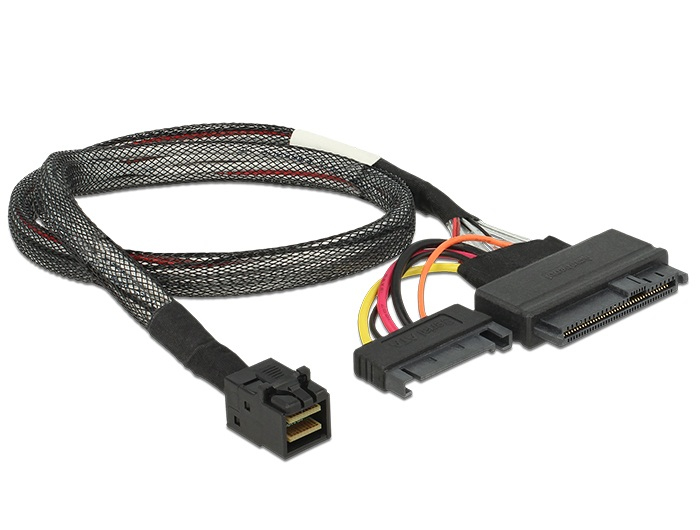 Delock 84819, Mini SAS, U.2, SATA, PCIe 3.0, 0,5 m, Polybag