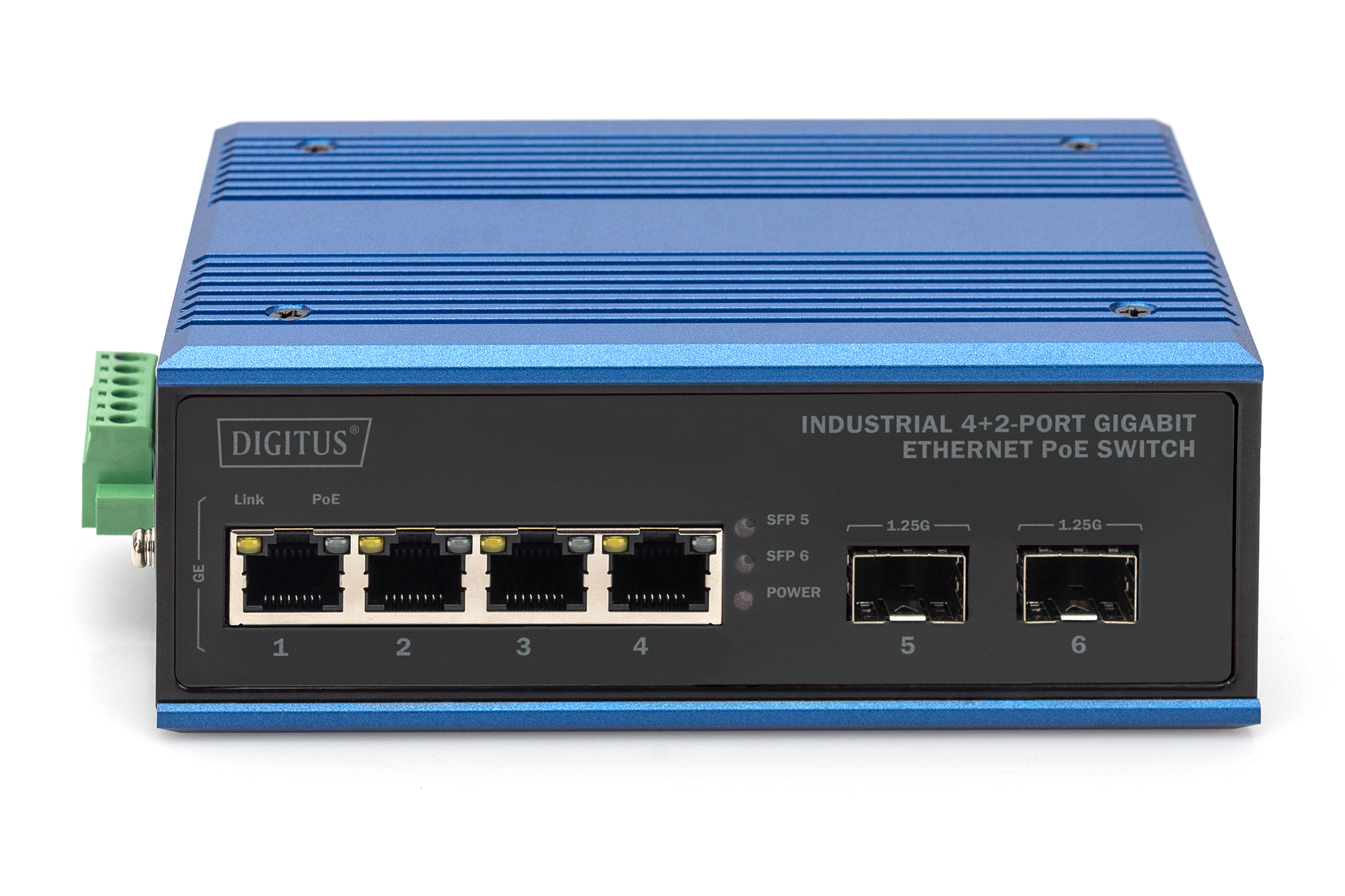 DIGITUS Industrial 4+2-Port Gigabit  Ethernet PoE Switch, Ansicht 4