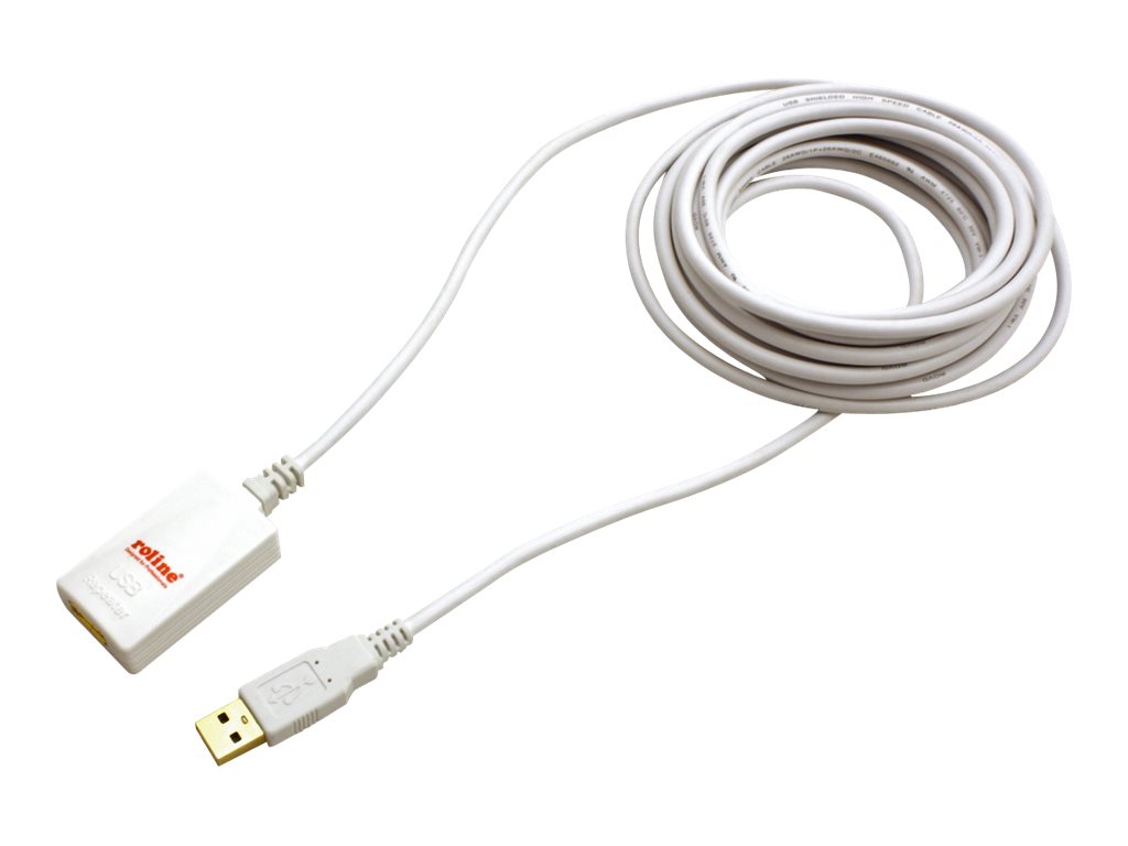 Roline - USB-Verlängerungskabel - USB (W) zu USB (M) - USB 2.0 - 5 m - weiß
