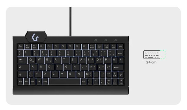 MaxPoint KeySonic KSK-3010ELC - Tastatur - hinterleuchtet - TL: Deutsch, QWERTZ, Ansicht 4