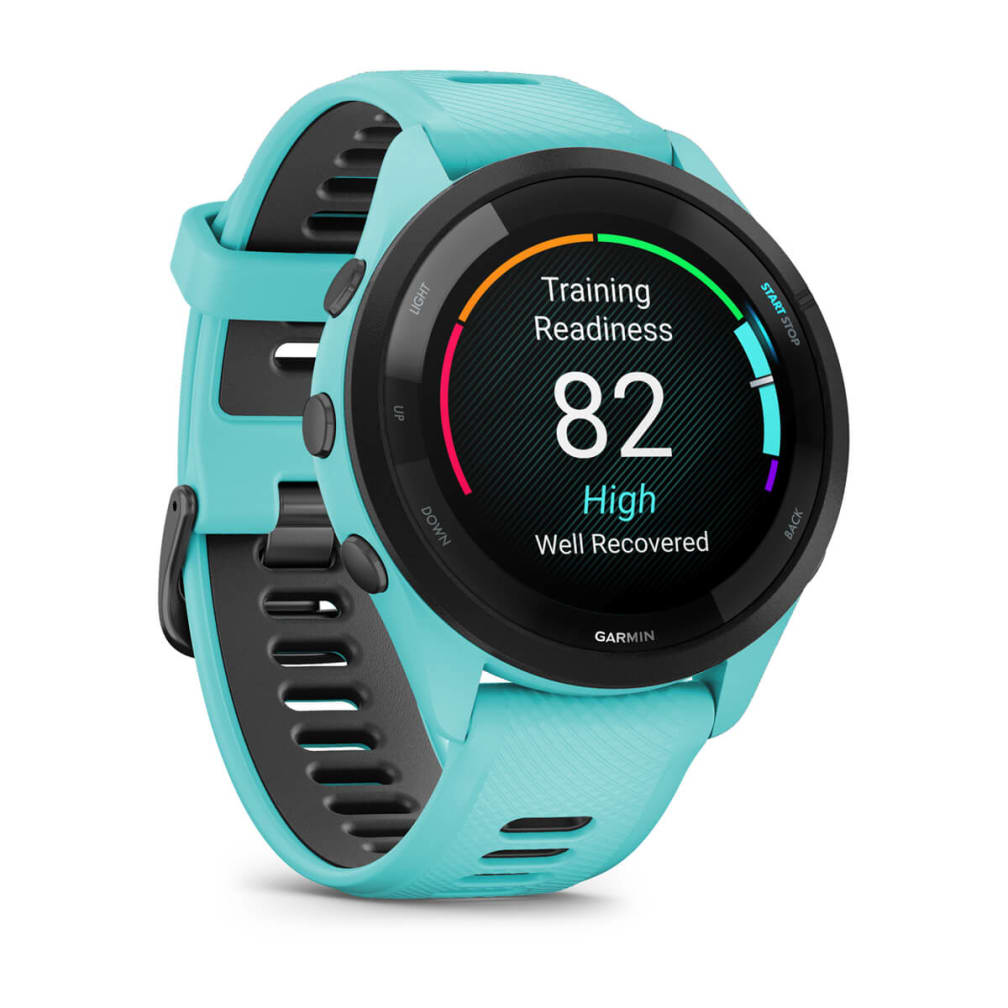 Garmin Forerunner 265 - 46 mm - Aqua - intelligente Uhr mit Riemen - Handgelenkgröße: 135-205 mm - Anzeige 3.25 cm, Ansicht 4