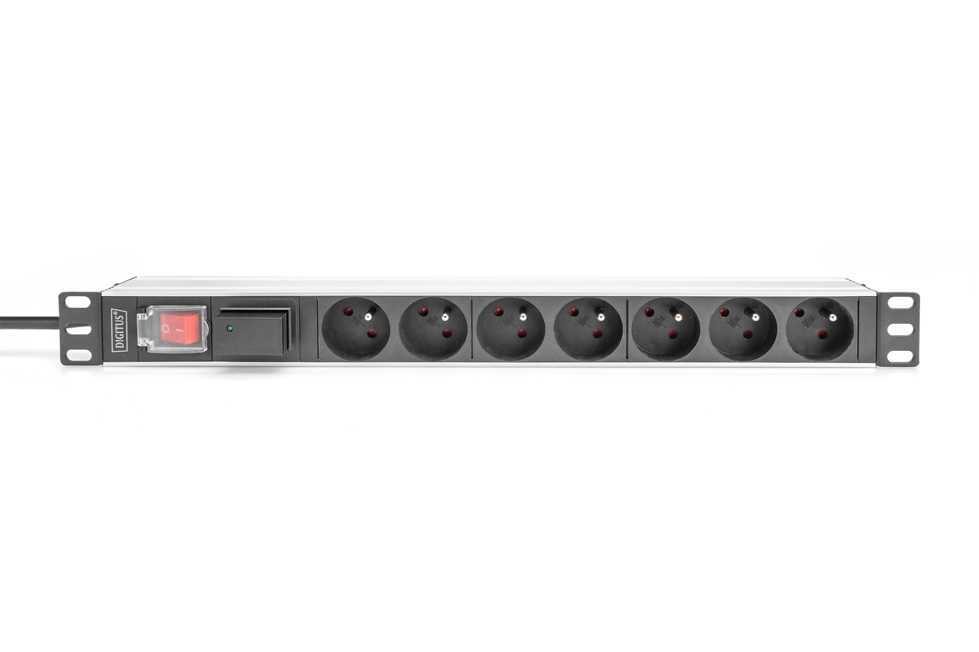 DIGITUS Stromverteilungseinheit (Rack - einbaufähig) - Wechselstrom 230 V - Eingabe, Eingang CEE 7/7, Ansicht 4