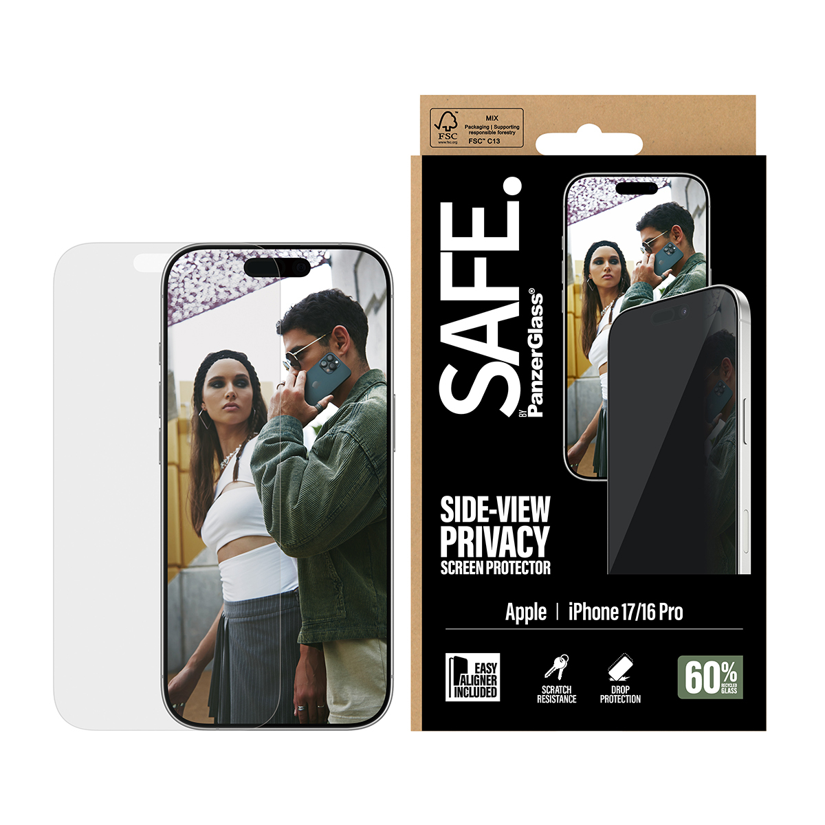 PanzerGlass SAFE. Privacy Screen Protector iPhone 17/16 Pro UWF, Ansicht 2