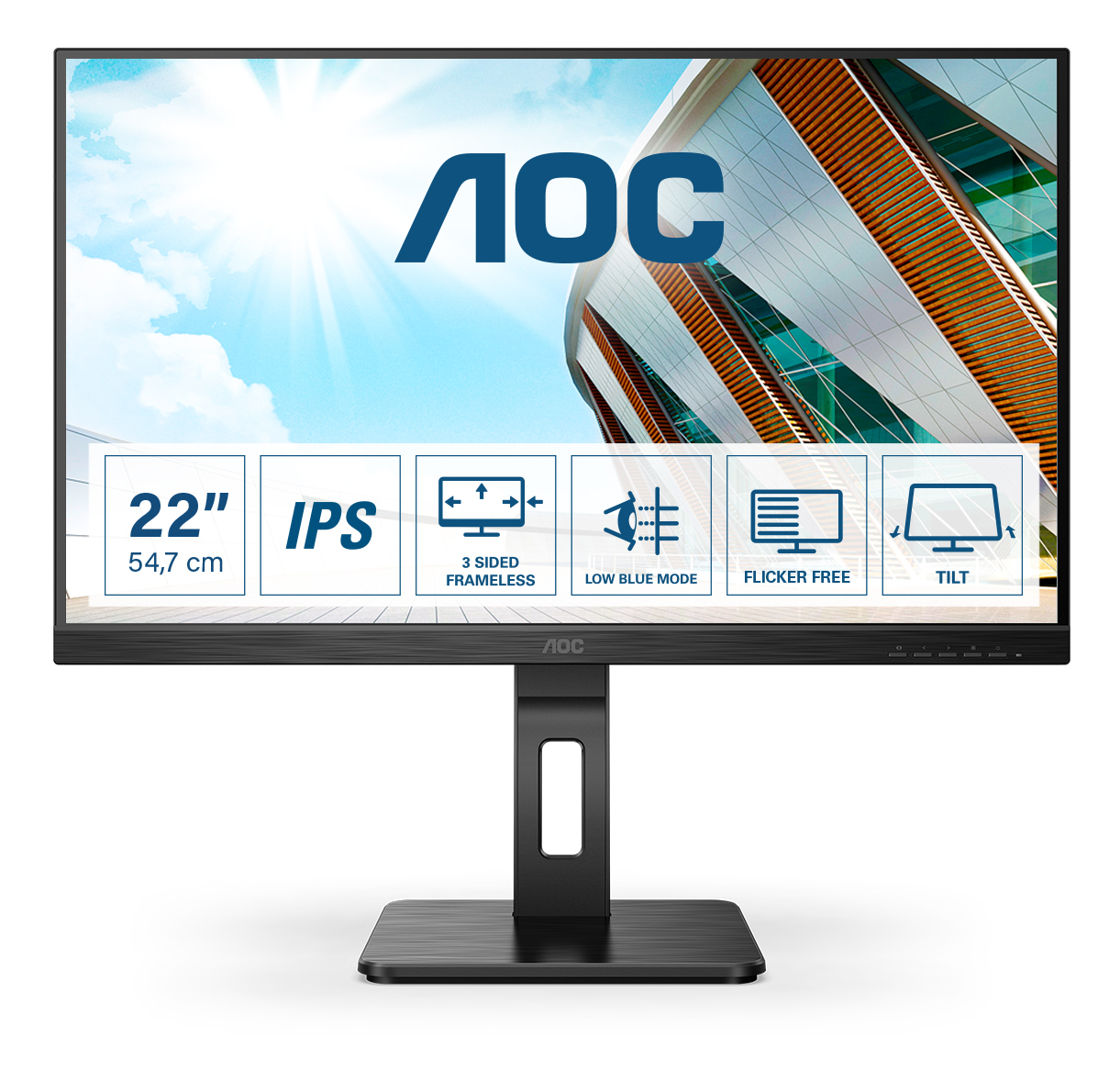 AOC P2 22P2Q, 54,6 cm (21.5&quot;), 1920 x 1080 Pixel, Full HD, LED, 4 ms, Schwarz