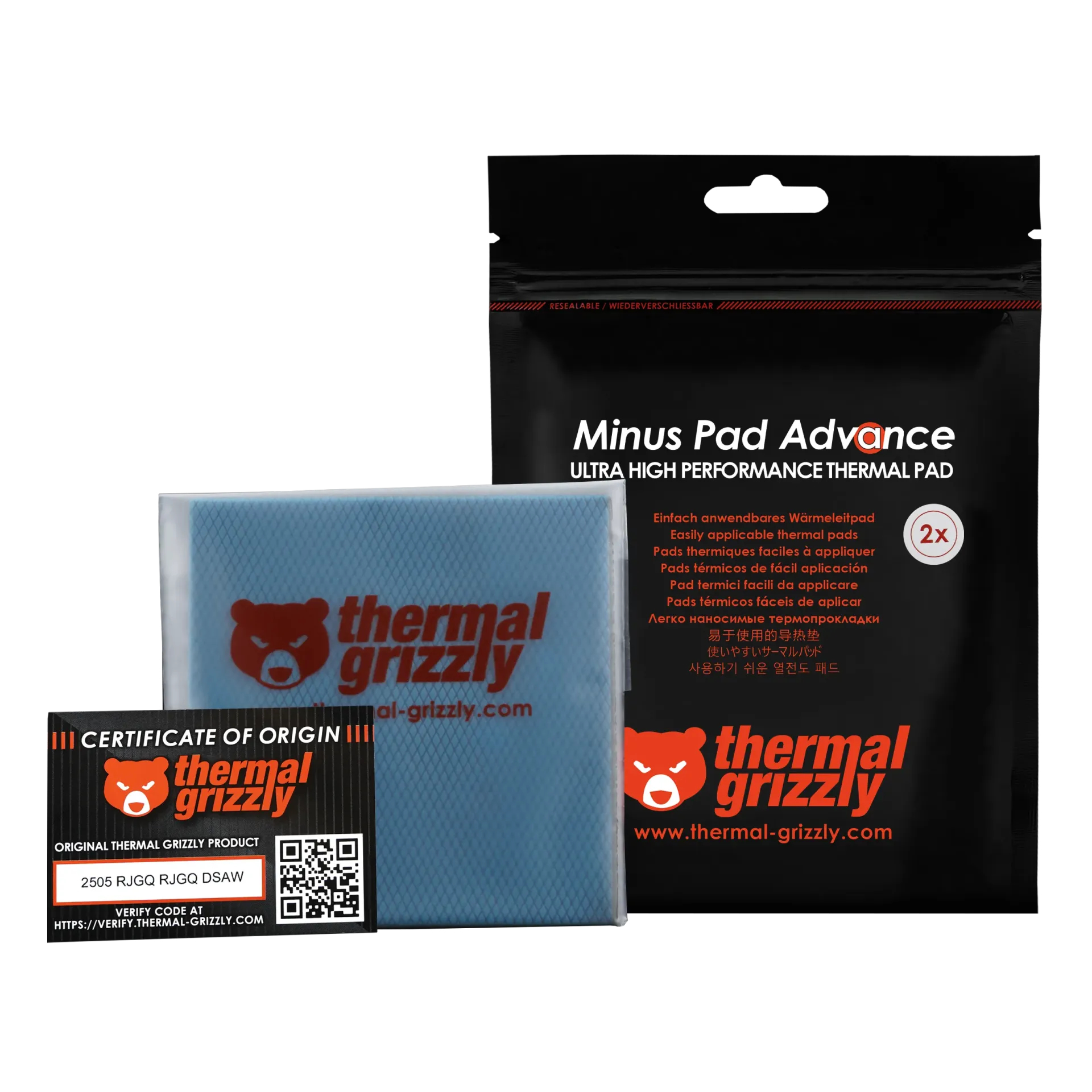 Thermal Grizzly Minus Pad Advance - 100 x 2.0 mm 2 Stück, Ansicht 3