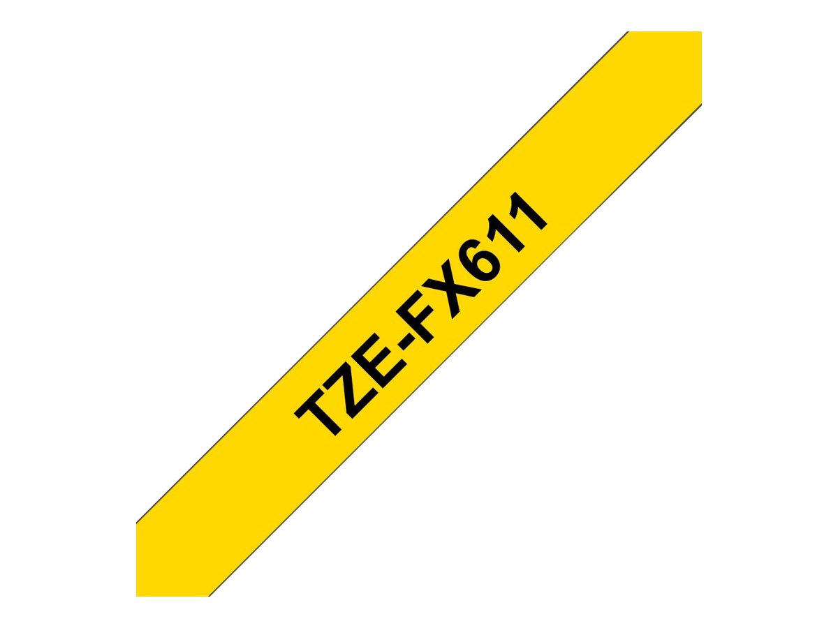 Brother TZe-FX611 - Schwarz auf Gelb - Rolle (0,6 cm x 8 m), Ansicht 3