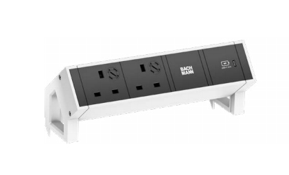 Bachmann DESK2 2xUK 1xUSB A&C902.94422W 0.2m GST18 RAL9010, Ansicht 2