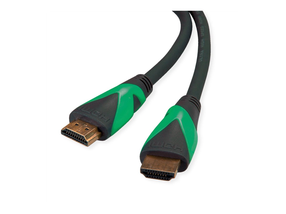 ROLINE Green - Ultra High Speed - HDMI-Kabel mit Ethernet - HDMI männlich zu HDMI männlich - 2 m - Doppelisolierung - Schwarz - 8K60Hz (7680 x 4320)