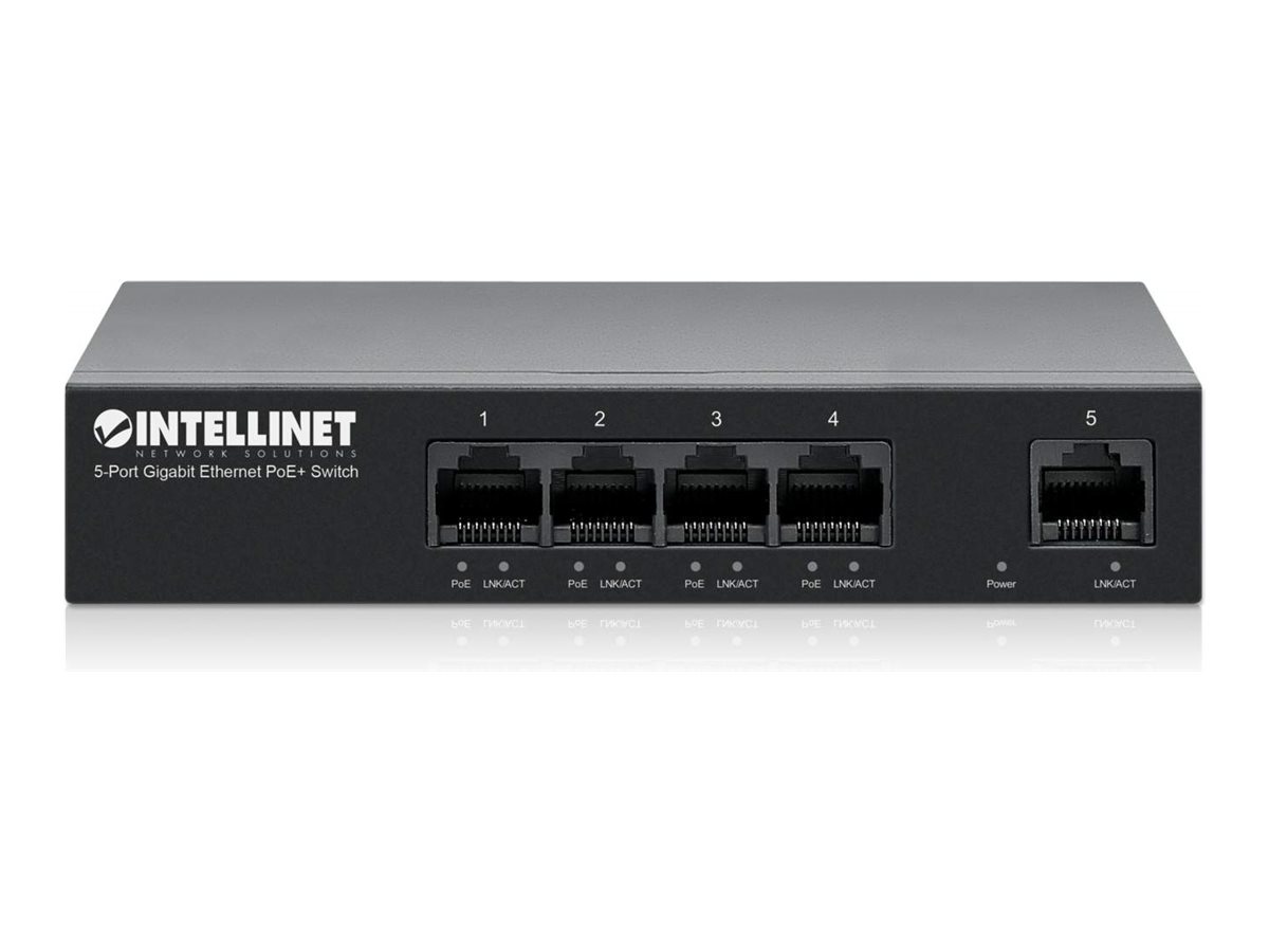 Intellinet Switch - 5 x 10/100/1000 (PoE) - Desktop, wandmontierbar - PoE+ (40 W)