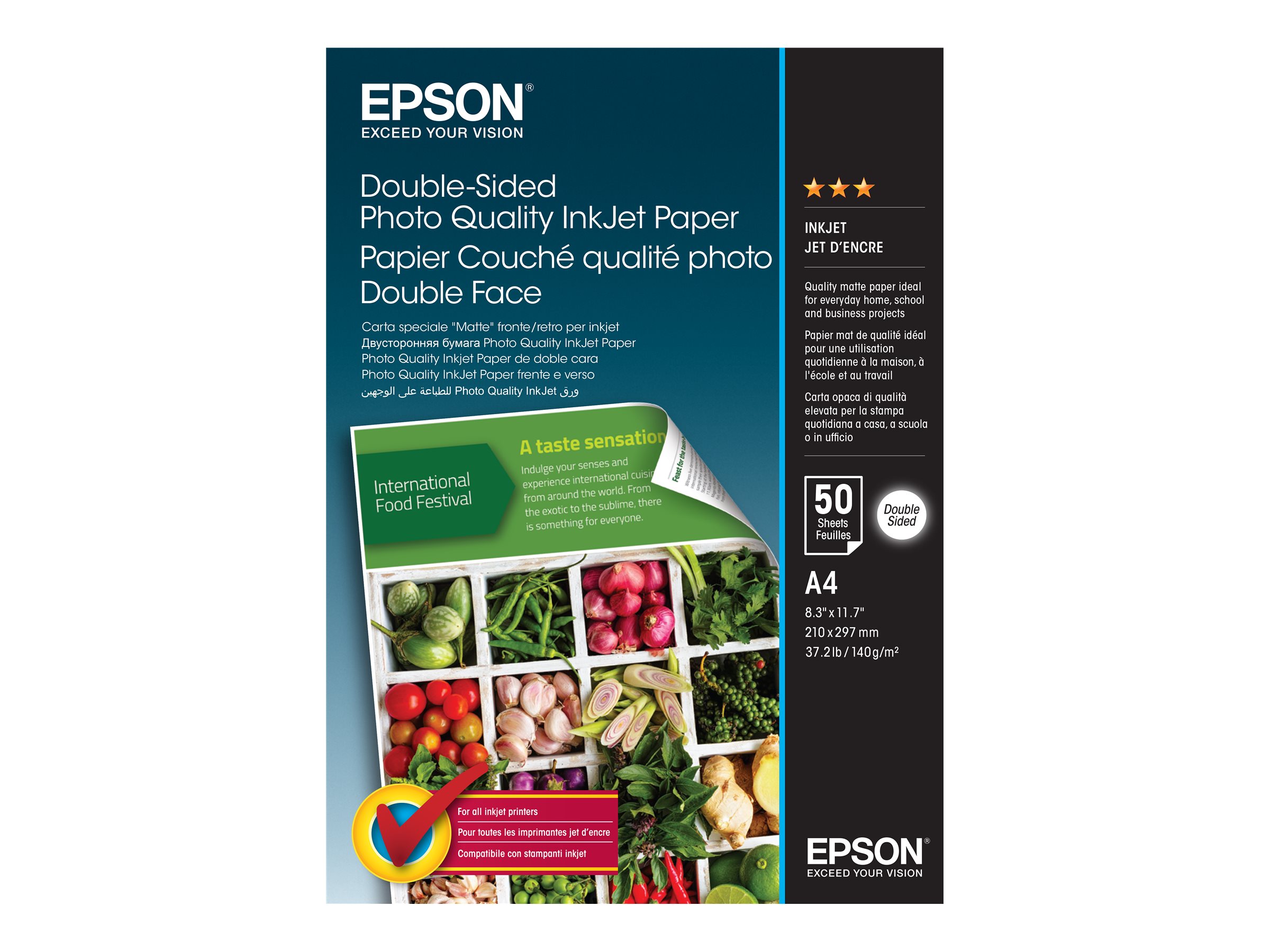 Epson Double-Sided Photo Quality Inkjet Paper - Matt - A4 (210 x 297 mm)