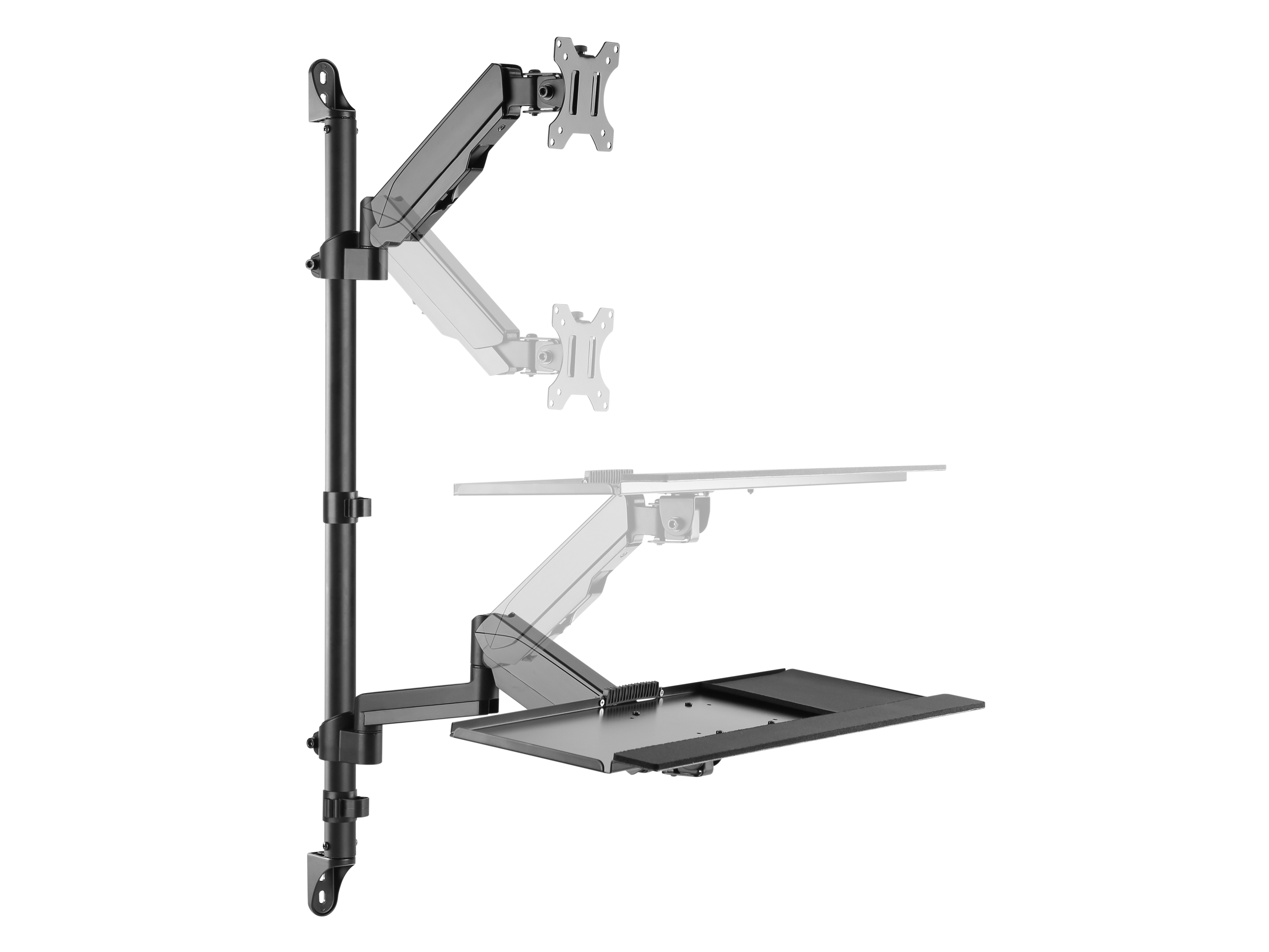 Equip Befestigungskit (CPU-Halterung, Tastatur-Tablett, Wandmontagehalterung) - Gasfeder - 43.2-81.3 cm (17-32), Ansicht 2