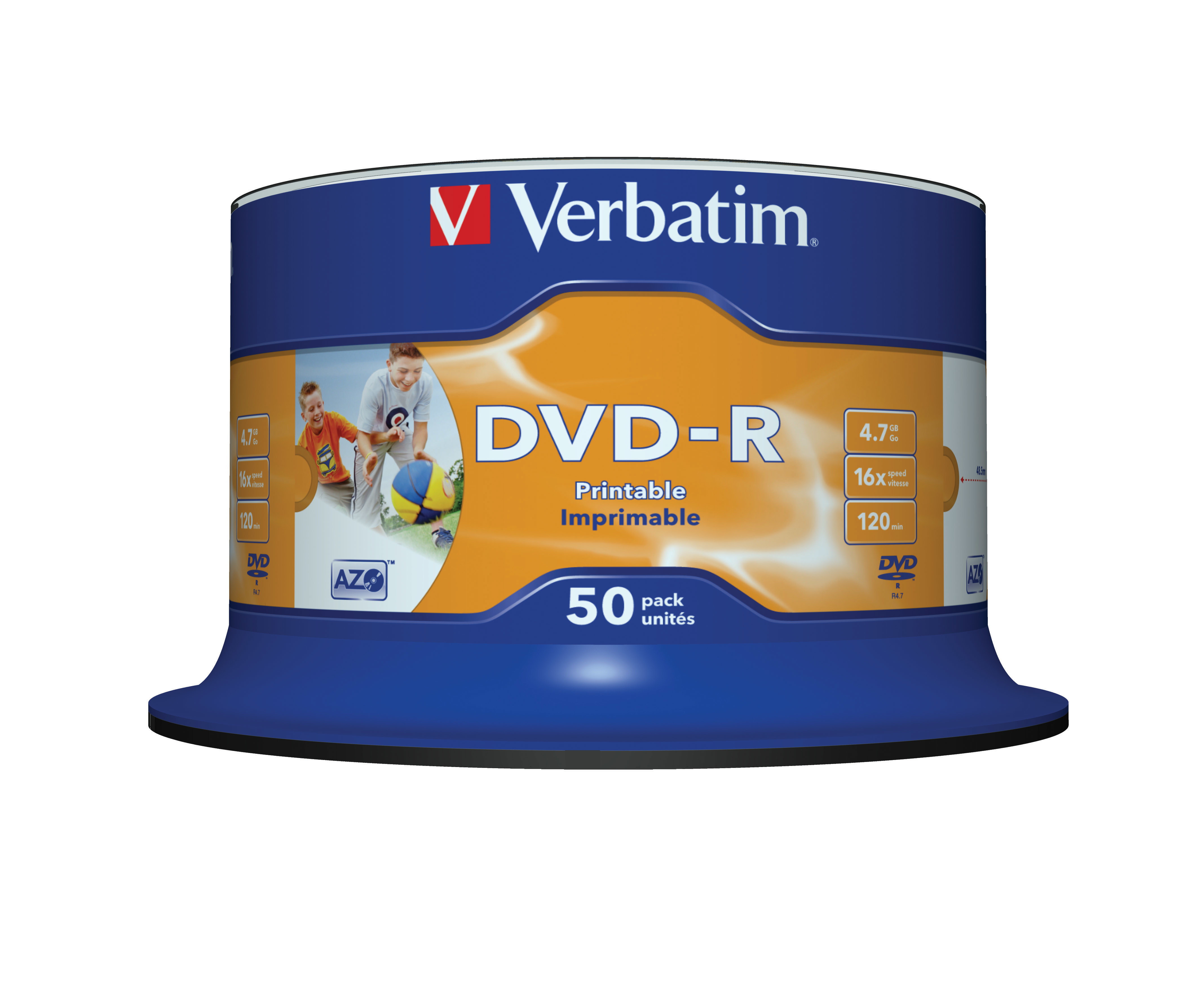 Verbatim 50 x DVD-R - 4.7 GB 16x - breite bedruckbare Fläche für Fotos, Ansicht 3
