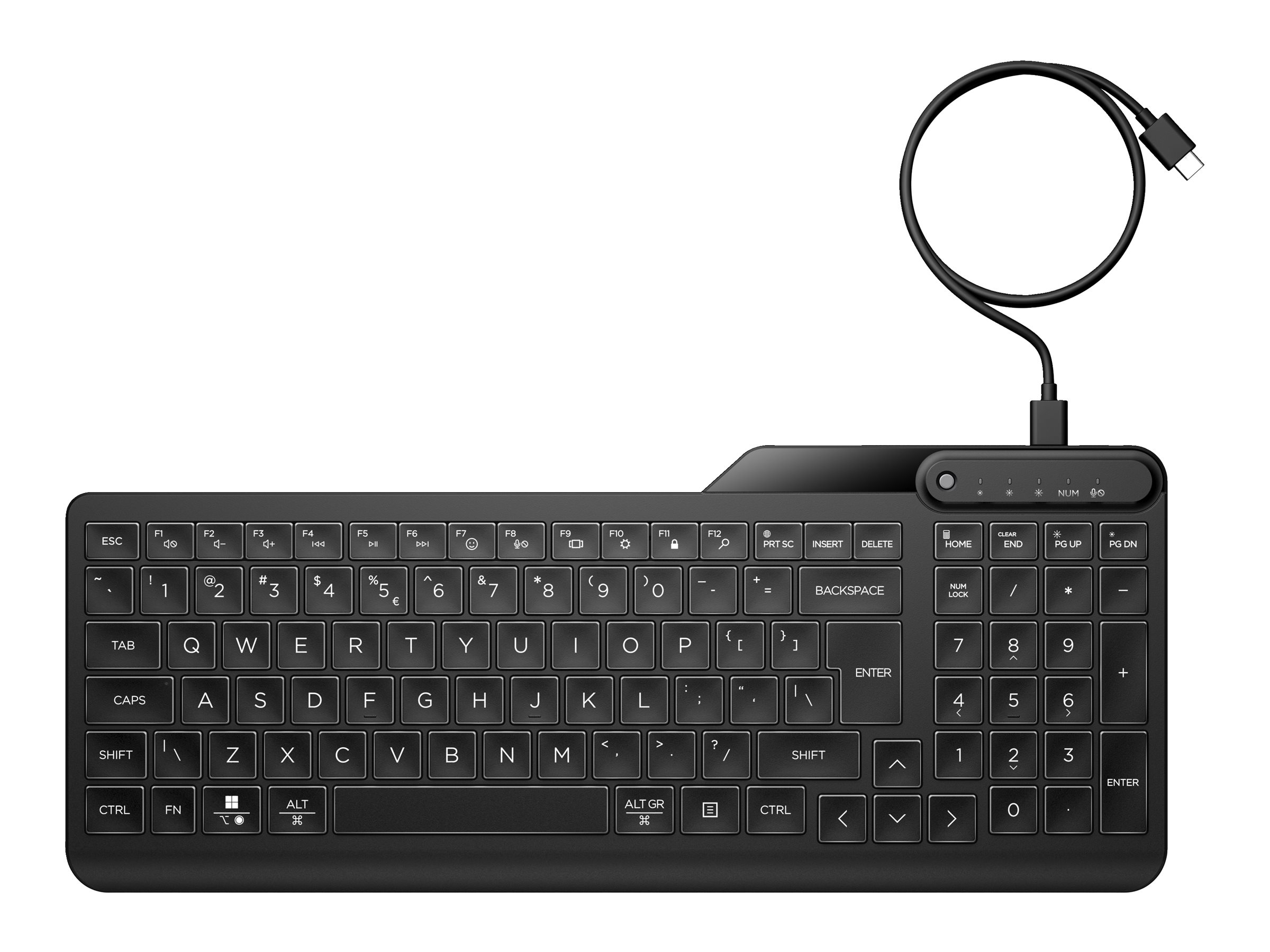 HP 400 - Tastatur - kompakte Größe 2-Zonen-Layout 12 programmierbare Tasten geringer Tastenhub Multi-Device