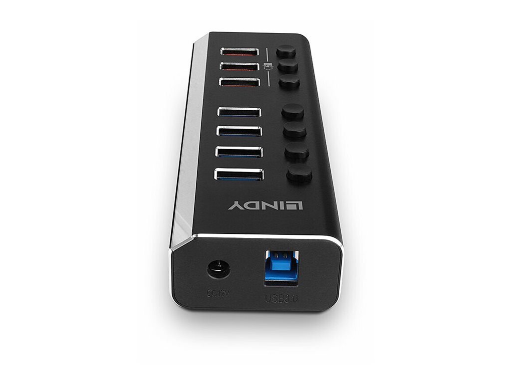 Lindy Hub - mit 3 Quick Charge 3.0 Ports - 7 x USB 3.2, Ansicht 3