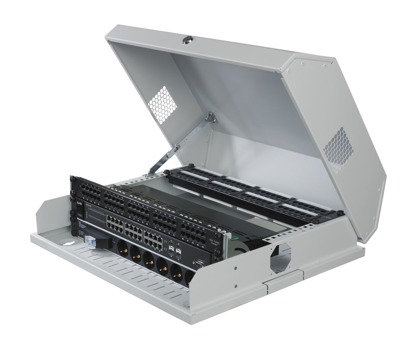 Lanview RWSLMWH - Wandmontiertes Regal - 8U - 8,34 kg - Weiß, Ansicht 2