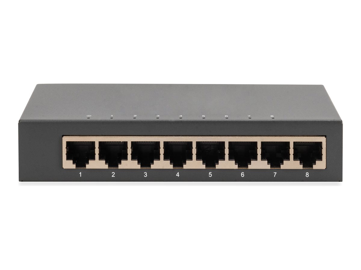 DIGITUS 8-Port Gigabit Switch, Desktop, Unmanaged, Metallgehäuse