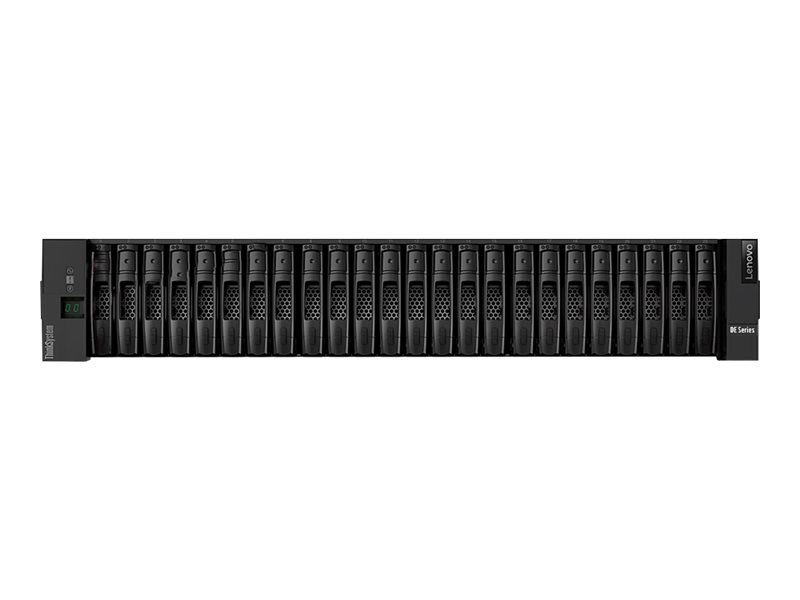 Lenovo ThinkSystem DE4000F 2U24 SFF controller enclosure - Festplatten-Array - 24 Schächte (SAS-3) - iSCSI (1 GbE), iSCSI (10 GbE), iSCSI (25 GbE) (extern) - Rack - einbaufähig