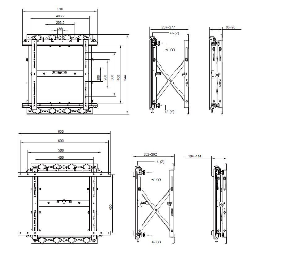 Equip Pro - Klammer - für Flachbildschirm - Stahl - Schwarz - Bildschirmgröße: 48-140 cm (19-55), Ansicht 3