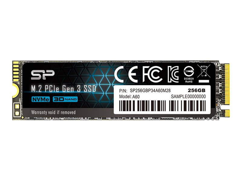 Silicon Power P34A60 - SSD - 256 GB - intern - M.2 2280 - PCIe 3.0 x4 (NVMe)