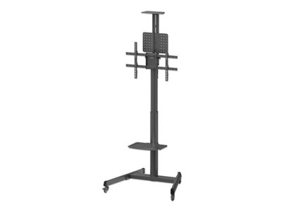 Manhattan Wagen - für LCD-Display / AV-Ausrüstung / Kamera - tool-free, height adjustment - Stahl, Kunststoff - Schwarz - Bildschirmgröße: 94-218.4 cm (37"-86")