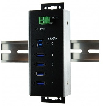 Exsys EX-1185HMVS-WT - Hub - 4 x USB 3.1 - an DIN-Schiene montierbar, Ansicht 2