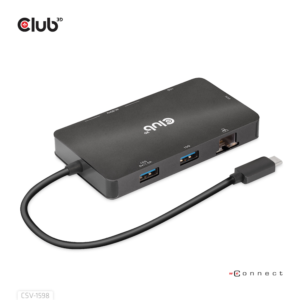 Club 3D Dockingstation - USB-C 3.2 Gen 2 - 2 x DP, Ansicht 3