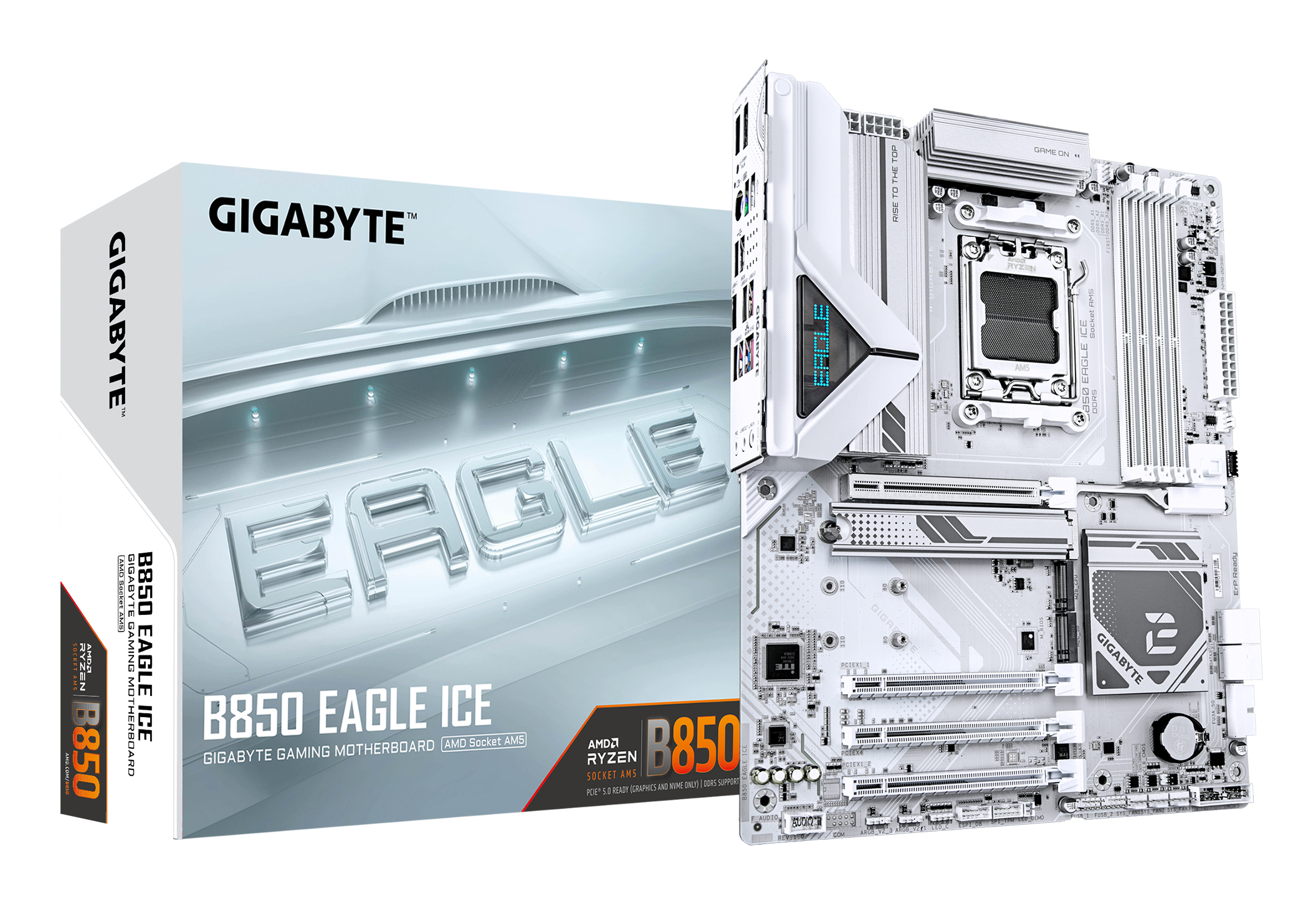 Gigabyte B850 EAGLE ICE - Motherboard - ATX - Socket AM5 - AMD B850 Chipsatz - USB-C 3.2 Gen 1, USB 3.2 Gen 2…, Ansicht 4