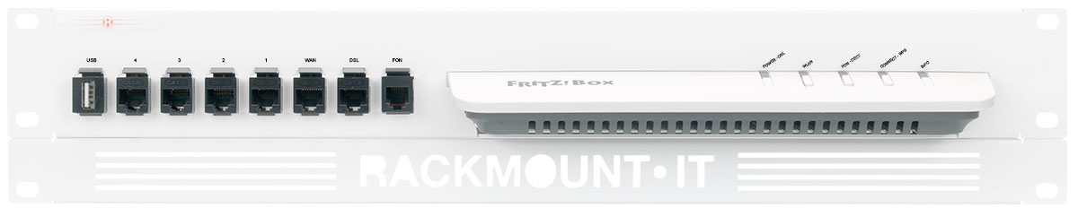 Rackmount.IT RM-FB-T3 - Montageset - Weiß - 1.3U/2U - AVM Fritz!Box 6890 - 7590 - 482 mm - 217 mm